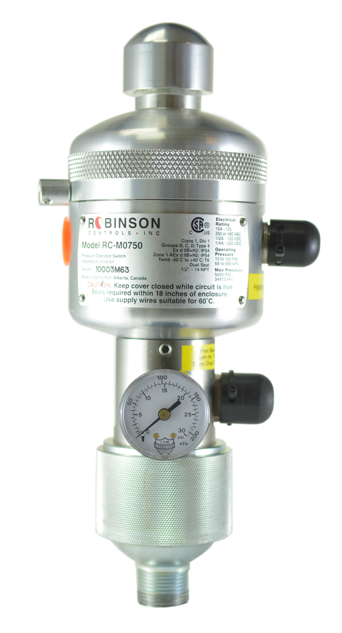 RC-M0750, 10-100 PSI Hazardous Location Pressure Switch