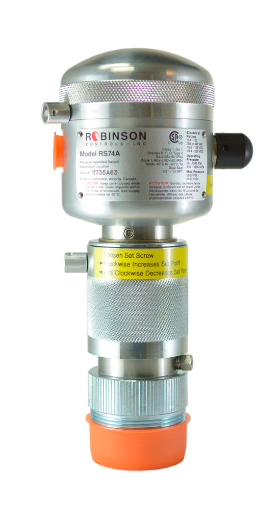 RS74A, 50-1500 PSI Hazardous Location Pressure Switch